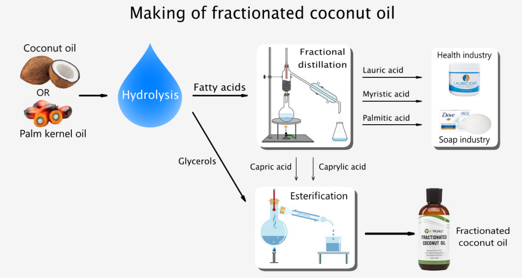 How fractionated coconut oil is made