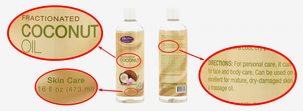 A typical fractionated coconut oil