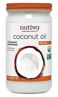 Nutiva organic RBD coconut oil in glass jar